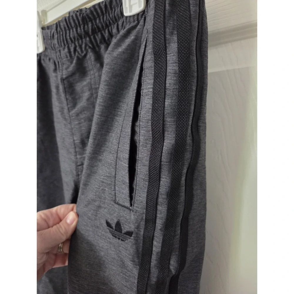 Vintage Adidas Side Stripe Lined Windbreaker Track Pants, Gray, Small